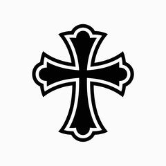 golden cross on white background