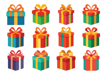 Colorful Gift Box Collection for Holiday Celebrations and Special Occasions