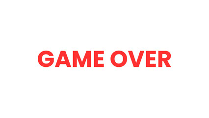 Game over text shown in white background 