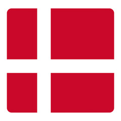 Flag of Denmark in Different Shapes | Flat Design Icon Collection