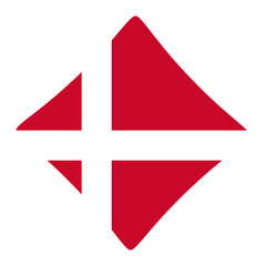 Flag of Denmark in Different Shapes | Flat Design Icon Collection