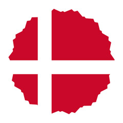 Flag of Denmark in Different Shapes | Flat Design Icon Collection