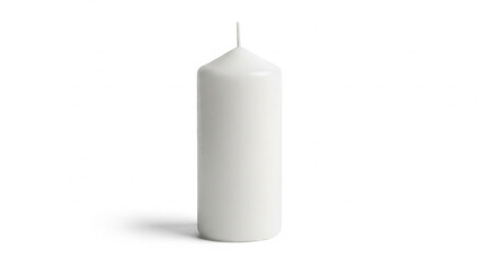 Unlit White Pillar Candle on Isolated transparent background