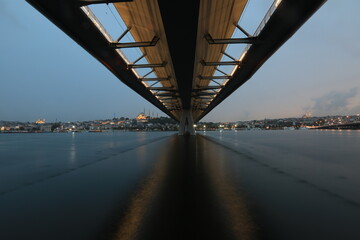 Golden Horn metro bridge and its view