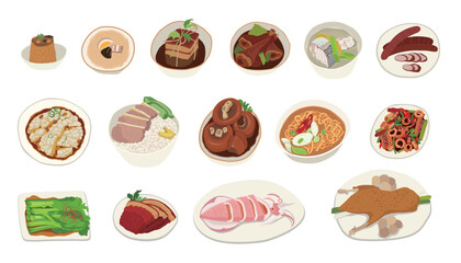 A Collection of Taiwanese Food Vector Illustrations