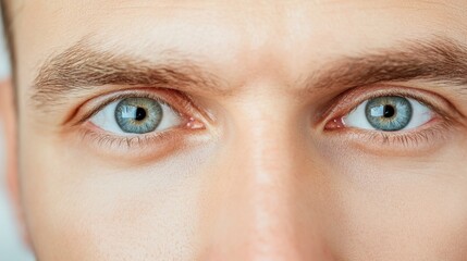 Fototapeta premium Young man with neutral expression looking at camera indoors