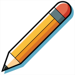 Pencil icon flat design vector isolated, Pencil Icon Flat Design. Pen Flat Line Icon with Editable Stroke. Checklist, Clipboard and Pencil Icon Flat Design on White Background. Pencil vector.