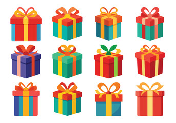 Colorful Gift Box Collection for Holiday Celebrations and Special Occasions