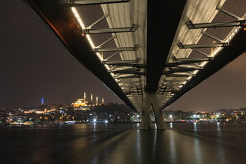 Golden Horn metro bridge and its view