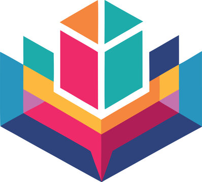 Vector art of abstract geometric shapes in vibrant colors create a modern and eyecatching design element