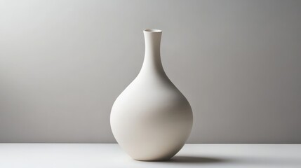 Minimalist vase on surface with serene calm indoors