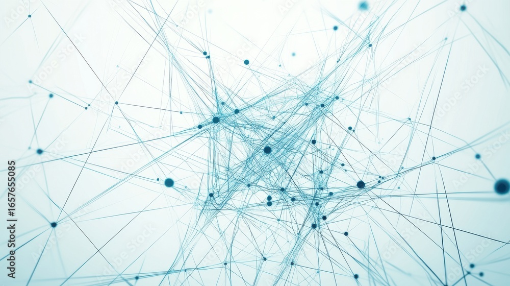 Poster abstract digital network with interconnected lines and points