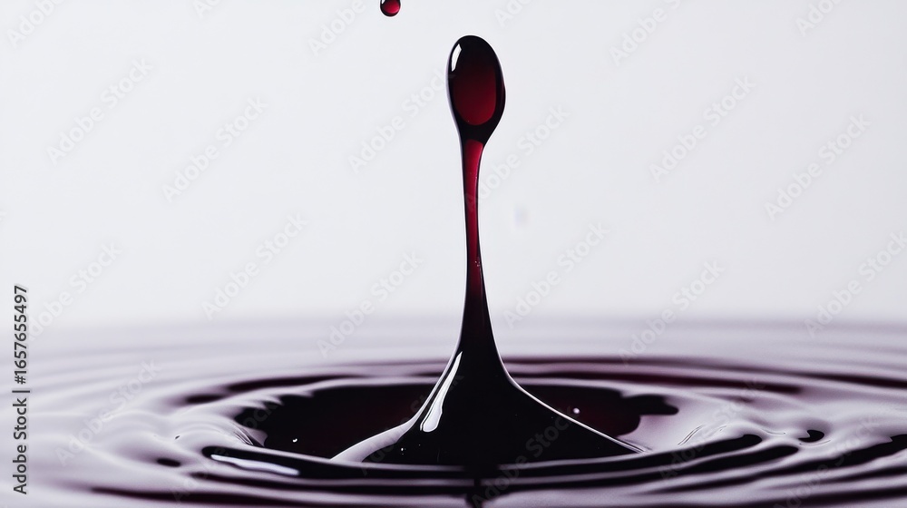 Aufkleber Liquid drop creating ripples in indoor studio setting
