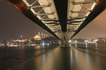 Golden Horn metro bridge and its view