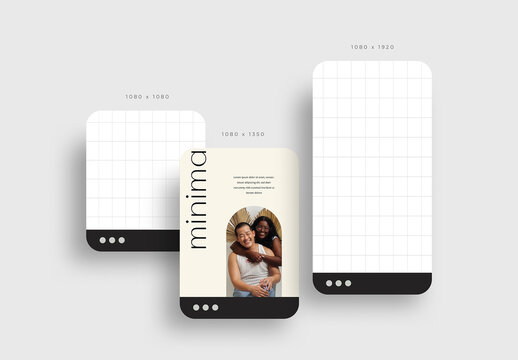Mockup For Social Media Posts With Various Sizes