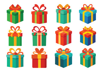 Colorful Gift Box Collection for Holiday Celebrations and Special Occasions