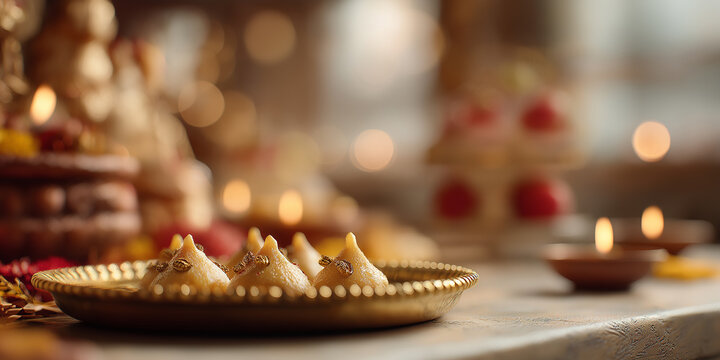 21 Modaks Arranged on Golden Brass Plate
