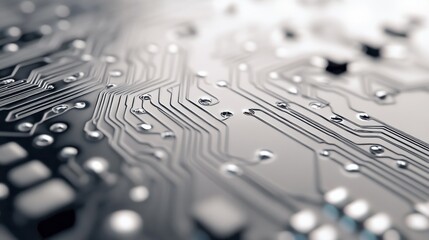 Close-up of a sleek circuit board in modern studio setting