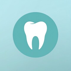 Single Tooth Icon, Digital Design, Blue Background