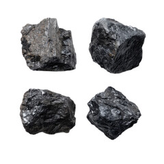 Obraz premium Four large rocks are shown on a white background