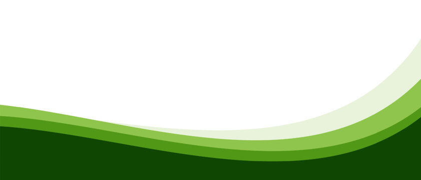 Abstract green wave corner on white background