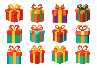Colorful Gift Boxes Collection for Holiday Celebrations and Special Occasions
