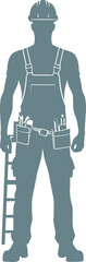 Silhouette of construction worker
