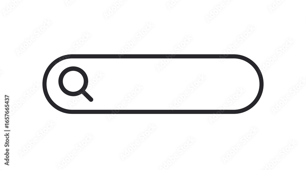 Aufkleber search bar with suggestions for ui ux design and web site. search address and navigation bar icon. c