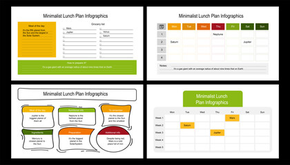 Minimalist Lunch Plan Infographics Weekly Meal Planning and Shopping List