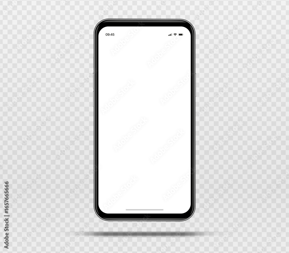 Poster realistic smartphone mockup. mobile phone vector with isolated on white background. device front vie
