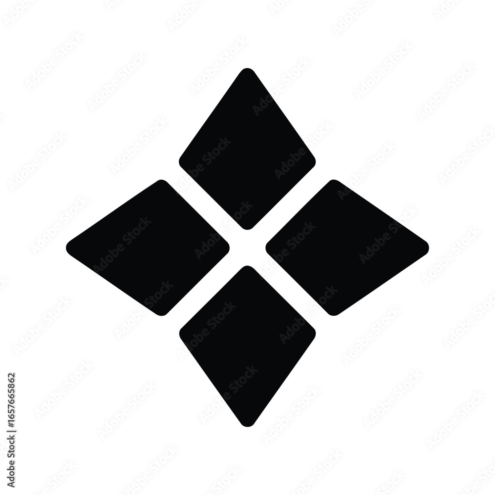 Poster abstract geometric starburst symbol minimalist diamond pattern modern graphic element isolated vecto