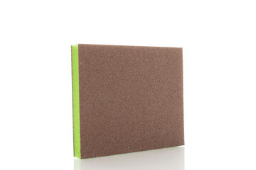 Sandpaper, macro, isolated on white background.