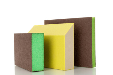 Sandpaper, macro, isolated on white background.