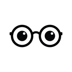 Funny cartoon glasses with big googly eyes quirky eyewear playful accessory isolated vector graphic