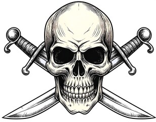 Skull and Crossed Daggers Illustration