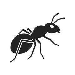 Black ant silhouette vector illustration insect icon pest control graphic small creature design
