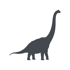 Brontosaurus silhouette vector illustration long neck dinosaur prehistoric creature jurassic era animal