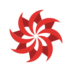 Red abstract starburst flower vector graphic geometric floral design decorative element isolated eps