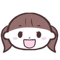	笑顔の女の子顔イラスト