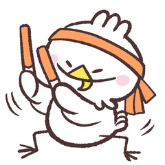オタ芸する白い鳥オレンジ © おひさまストック