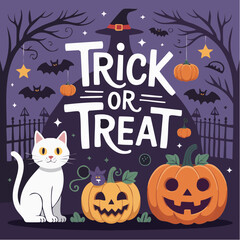 halloween background with pumpkin and bats