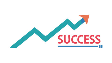 Business growth chart showing financial success and upward trend with arrow pointing up for achievement