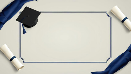 Elegant Graduation Background with Copy Space for Congratulations and Academic Achievements
