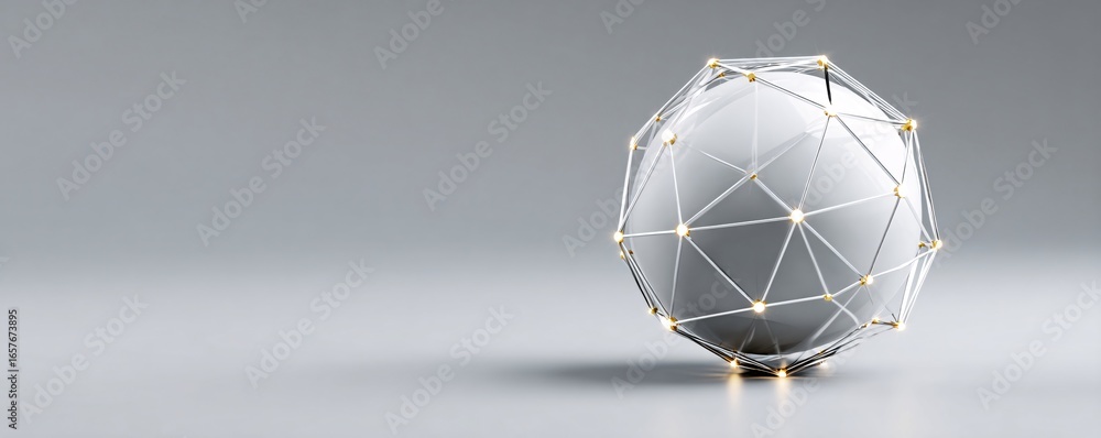 Aufkleber a digital network sphere with glowing connections illustrating machine learning algorithms, soft pas