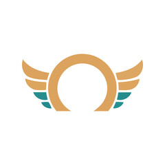 Circular logo with wings abstract emblem modern branding element vector graphic