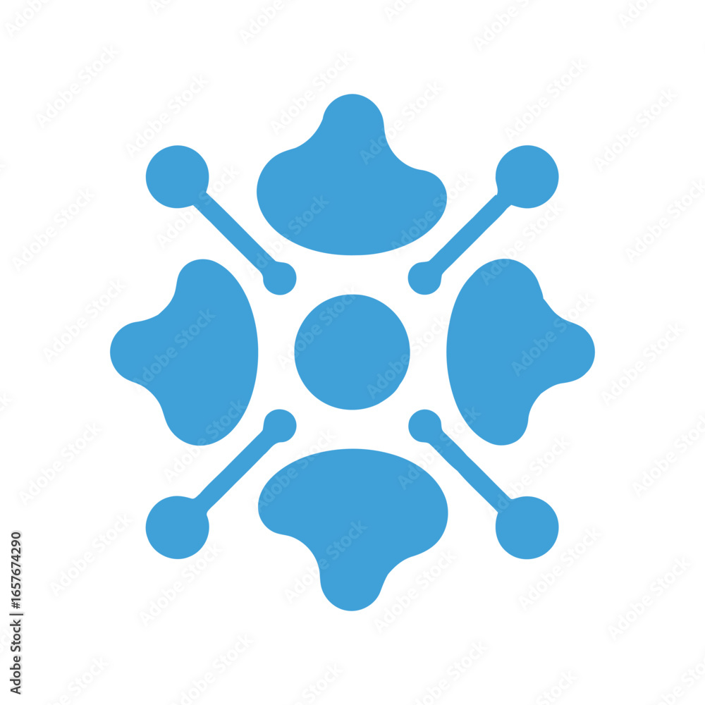 Poster abstract blue technology network connection symbol digital data flow innovation science communicatio