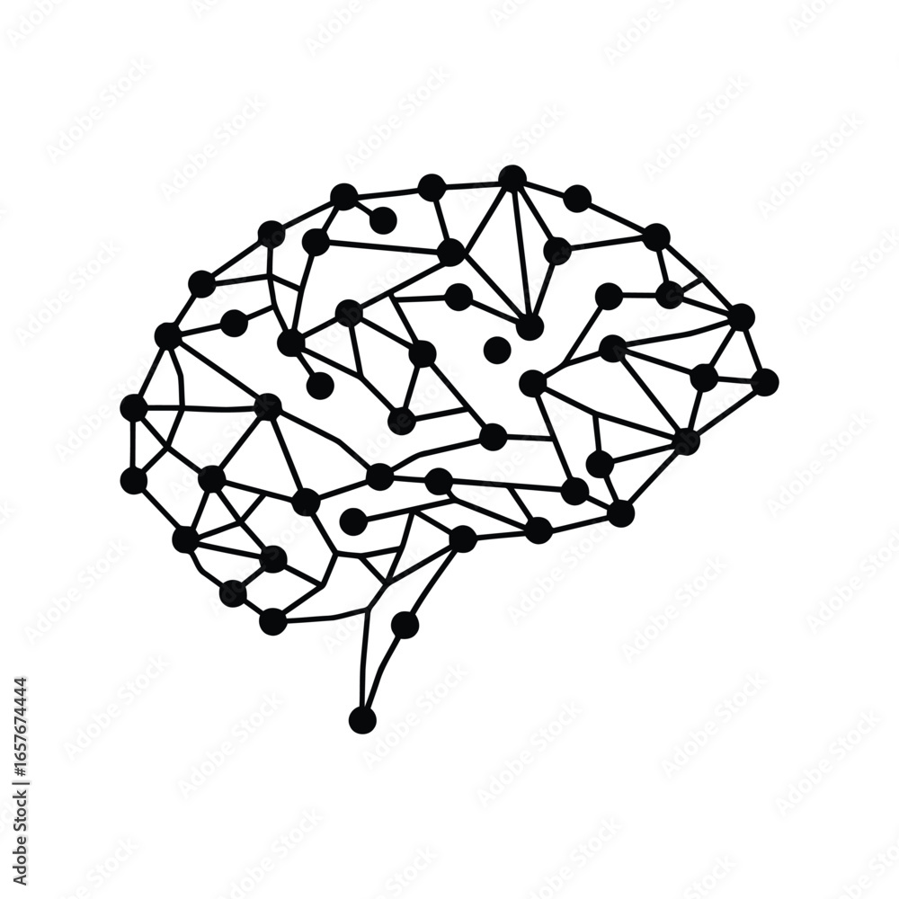 Poster abstract brain network illustration neural connection digital mind technology concept