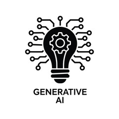 Generative ai lightbulb icon artificial intelligence innovation technology brainstorming concept