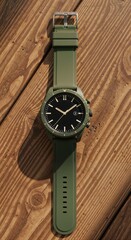 Mint Green Smartwatch with Silver Bezel on Soft Gray Background
