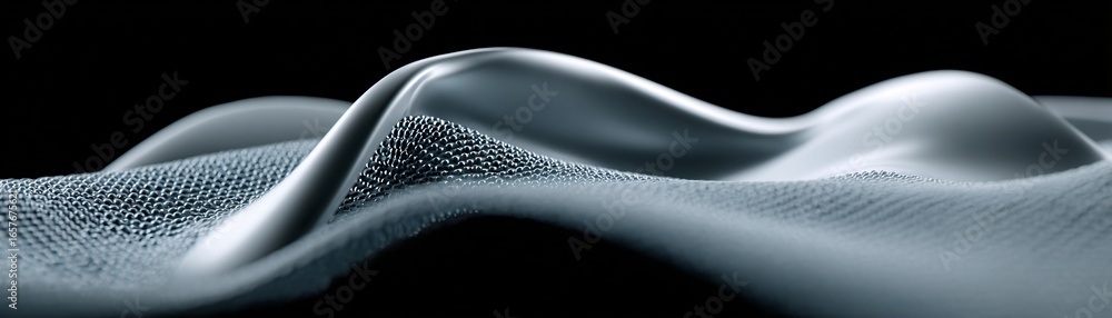 Poster abstract layered waves of data flow forming neural pathways, futuristic aesthetic, stock photo with 